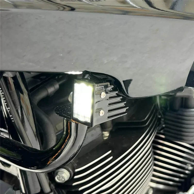 AMEXIAOXU Motorcycle LED Fairing Decorative Headlights Turn Warning Lights Tools For Softail Low Rider ST El Diablo