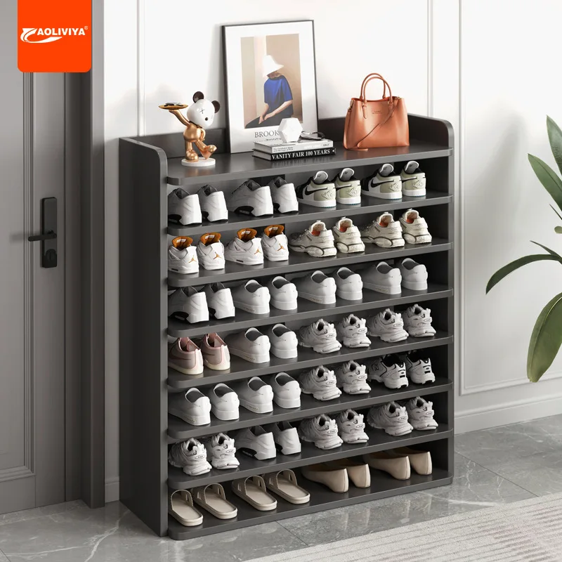 AOLIVIYA Simple Shoe Rack Door Household Starry Sky Black Storage Artifact Space Saving 2023 New Popular Partition Board Shoe