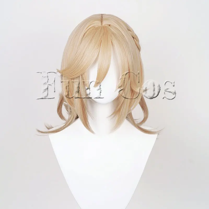 Kaveh Cosplay Wig Akasha Terminal Ear clips Hairpins Feather Game Genshin Impact Golden Brown Gradient Hair Fiber Hair + Wig Cap