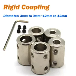 1Set Rigid Coupling 3mm/3.17mm/4mm~12mm #45 Steel Shaft Coupler Motor Connector Sleeve Coupling Adapter Transmission Connector