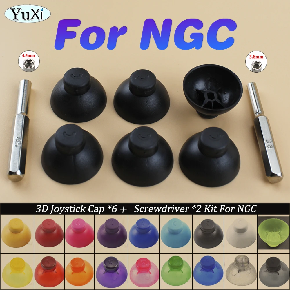 

6 Pcs For NGC ThumbStick Grip Cover Caps For Gamecube NGC Controller 3D Analog Joystick Rocker Buttons Replacement Parts