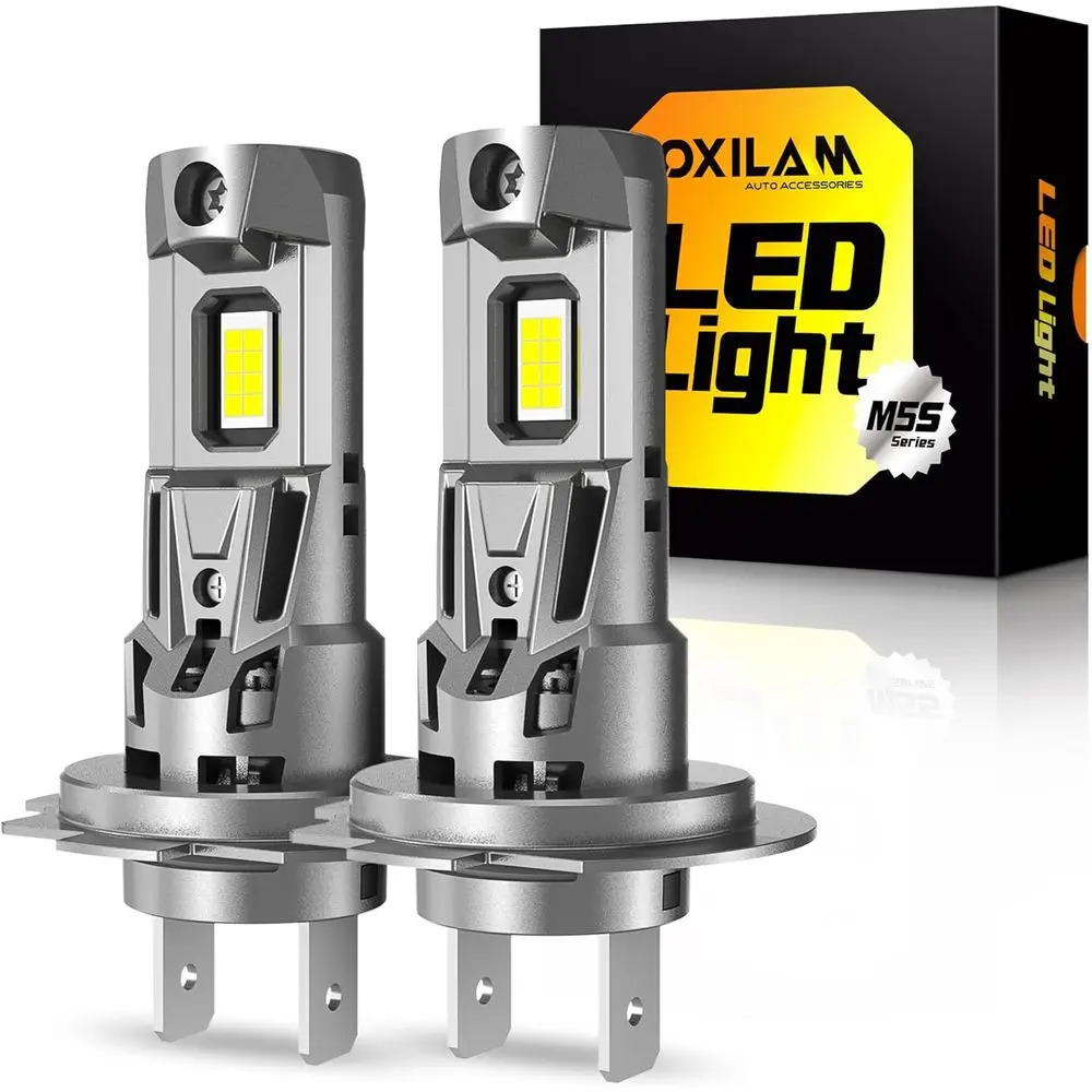 

Super Bright H7 Light Bulbs 6500K, 38000LM, 800% Brightness, Mini Size, Non-Polarity, No Adapter Needed, Canbus, IP68, 2-Pack