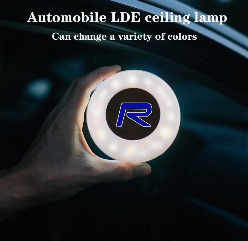 Magnet Base Ceiling Car LED Touch Light Car Reading Light For Volvo R XC40 XC60 R-Design emblem S60 V60 B5 S90 V90 RD Accessorie