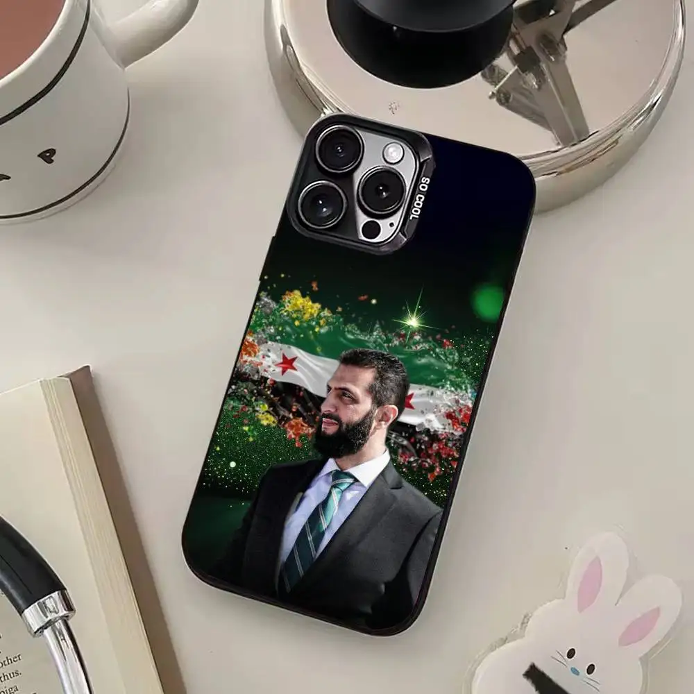 Casing HP Warna-warni Perak Bertuliskan Bendera Suriah Ahmed Al Sharaa Untuk iPhone 17 16 15 14 13 12 11 Plus Pro Max Plus