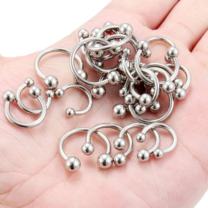 24Pc/set Surgical Steel Eyebrow Lip Nose Hoop Nostril Ear Tongue Piercing Set Piercings Ring Body Jewelry For Women Men Ear Stud