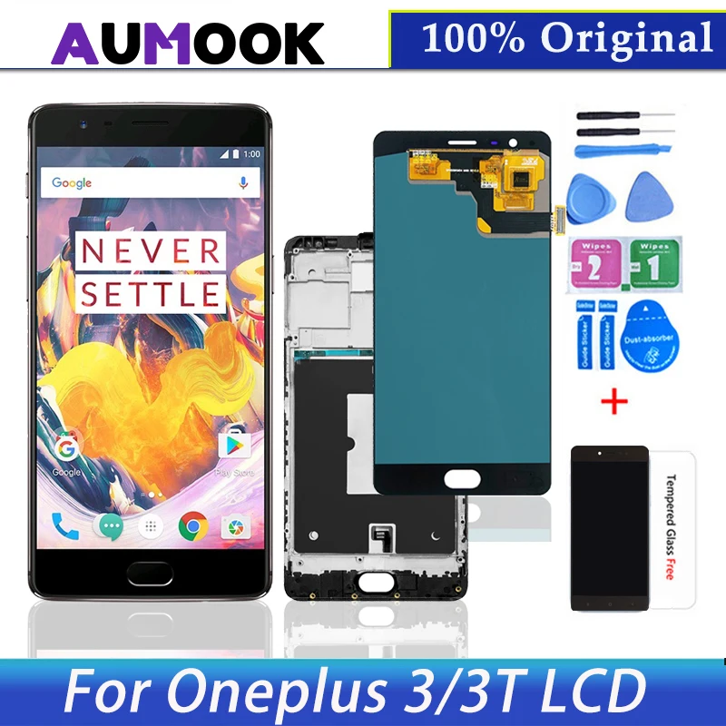 Top Original AMOLED 5.5'' Display Replacement For Oneplus 3 3T LCD Display Touch Screen For OnePlus 3 3T A3000 A3003