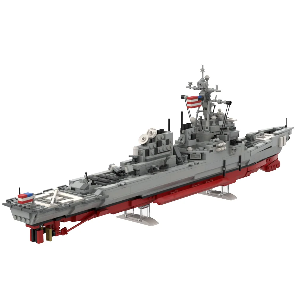 

Gobricks MOC WW2 Military Arleigh Burke - Flight I Version Warship Building Blocks Model US Naval Strategic Ship Bricks Toy Gift