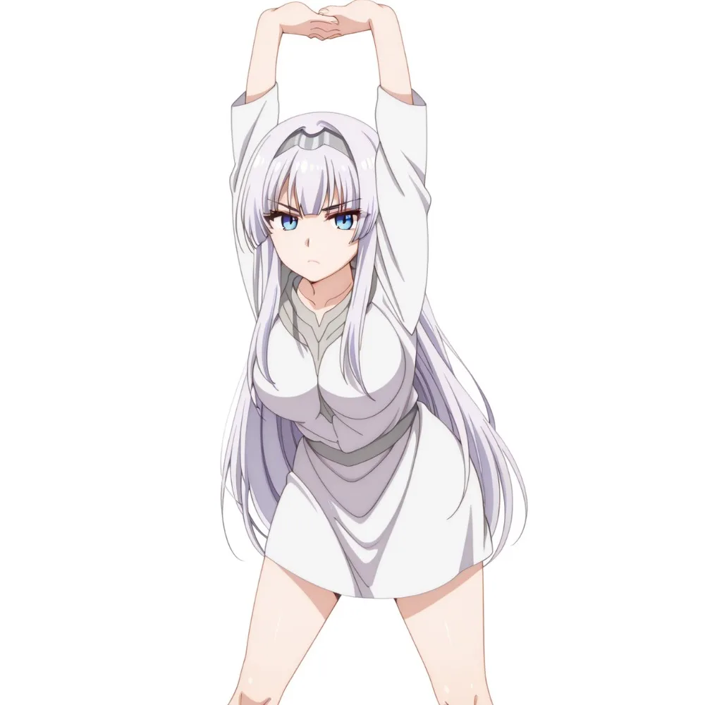 15cm Anime Girl Car Sticker Silver Hair Heart Hands Waterproof Vinyl Decal for Motorcycle Helmet Laptop