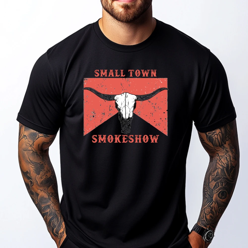 

Small Town Smokeshow Oklahoma Smokeshow Western Country T Shirts Funny Shirt Tee Shirt Man Camiseta Masculina Printed
