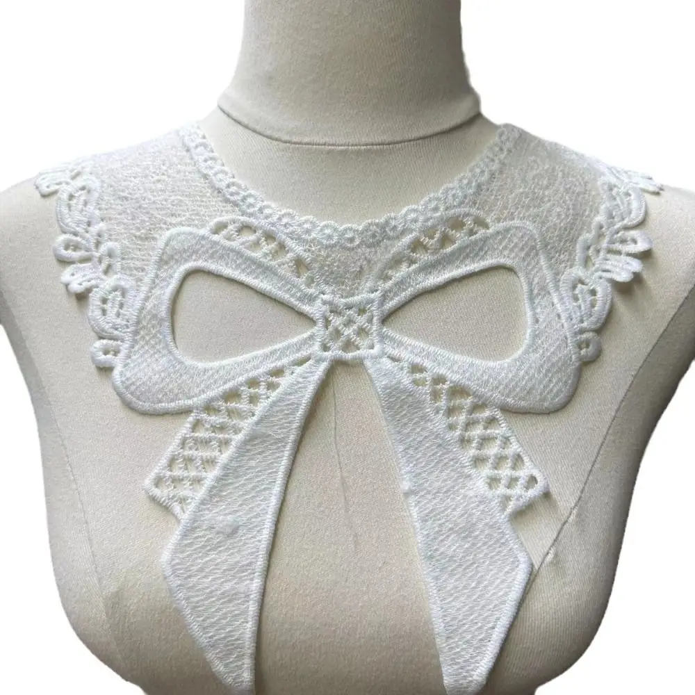 White Embroidery Lace Neckline DIY Collar Slim clothes Sewing Applique Edge Neckline Handmade Lace Fabric