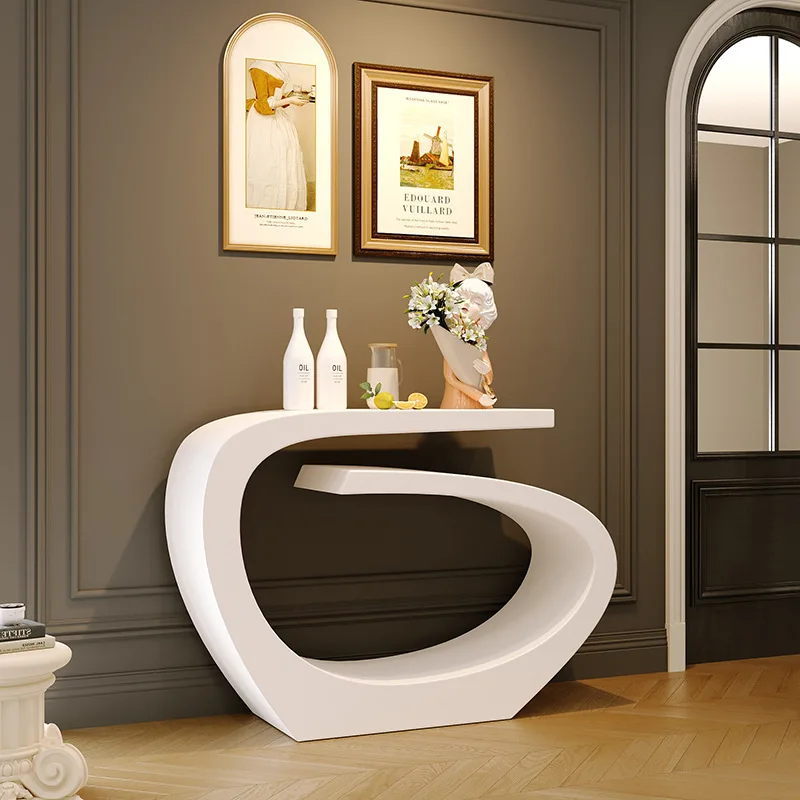 European light luxury strip case entrance entrance table simple modern art entrance table ultra-narrow corridor end view table
