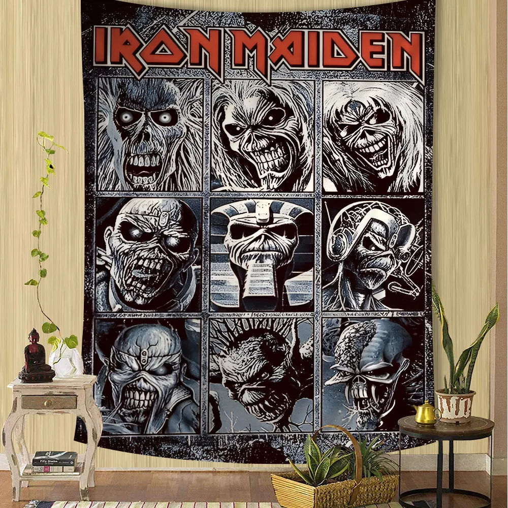 Band I-Iron M-Maiden Tapestry Art Printing Bohemian Wall Tapestries Mandala Decor Blanket