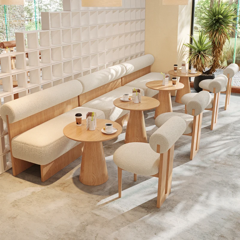 

Book Bar Combination Tables Chairs for Online Specialty Cafes Milk Tea Shops Leisure Places-Red Restaurant Furniture