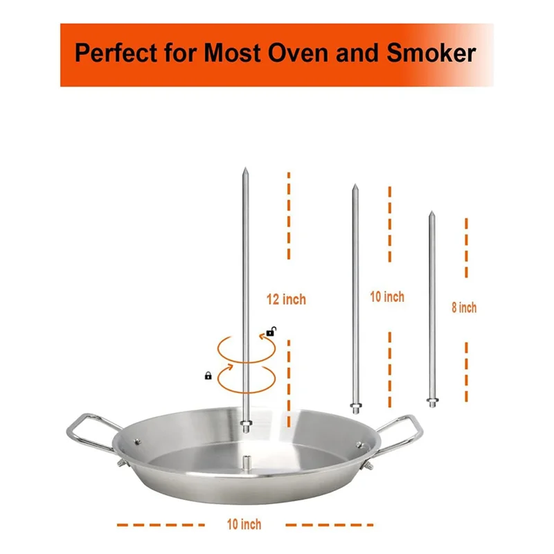 Vertical Skewer for Grill-Al Pastor Skewer Brazilian Vertical Spit Stand for Tacos Al Pastor, Shawarma, Kebabs, Gyros