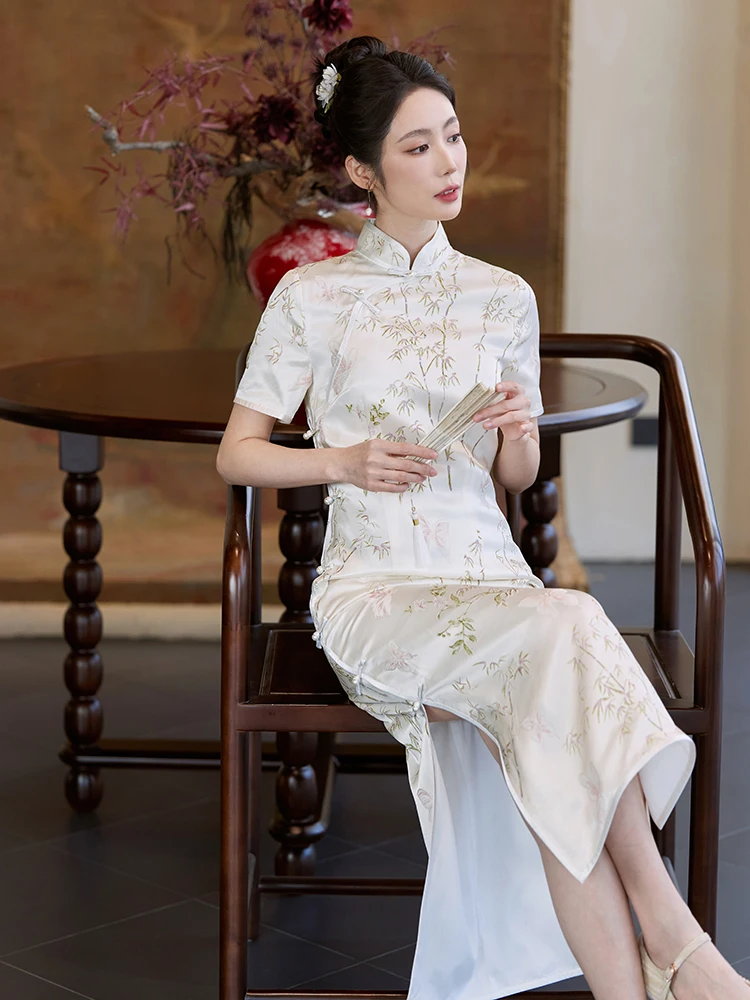 

Летняя дышащая шелковая одежда для молодых женщин ort Sve Long Dr Vintage Sle Повседневная одежда для помолвки Par Dr