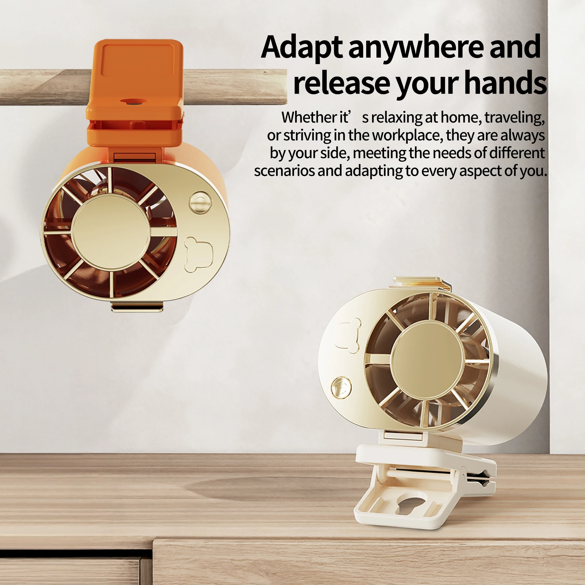 

Mini Clip-On Fan, Personal Cooling Fan, Portable Mini Fan with Three Wind Speeds, with 1000Mha Lithium Battery, Suitable for Bed, Office, Wearable Cooling Device