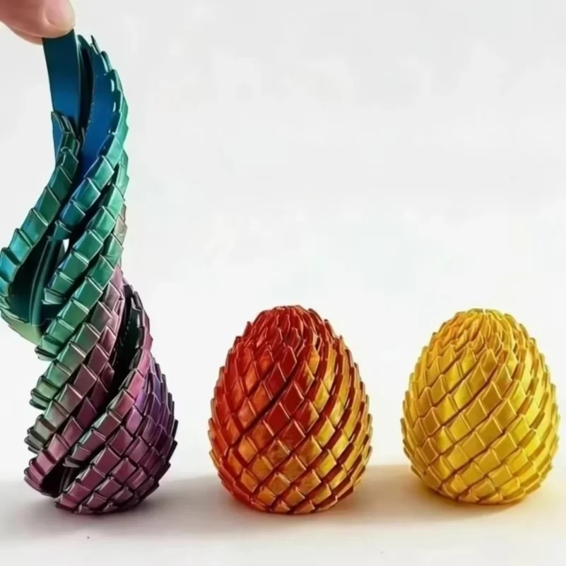 3D Printed Dragon Egg Figurine Ornament Twist Stress Relief Fidget Ornament Creative Desktop Decompression Toy Adults Party Gift