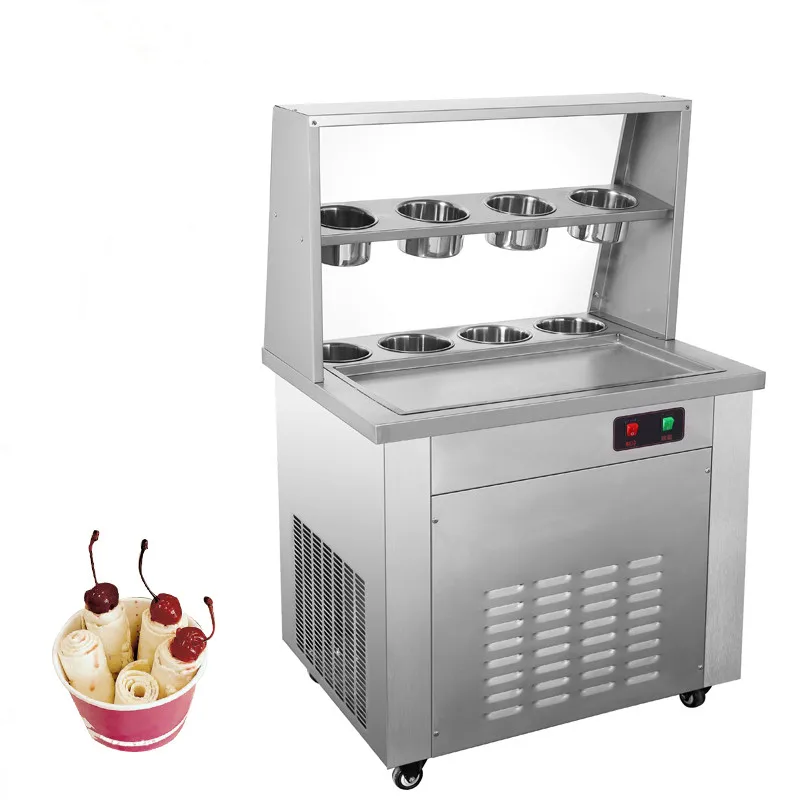 SINOPES Fried Ice Cream Roll Machine Frozen Yogurt Maker Machine With Scraper