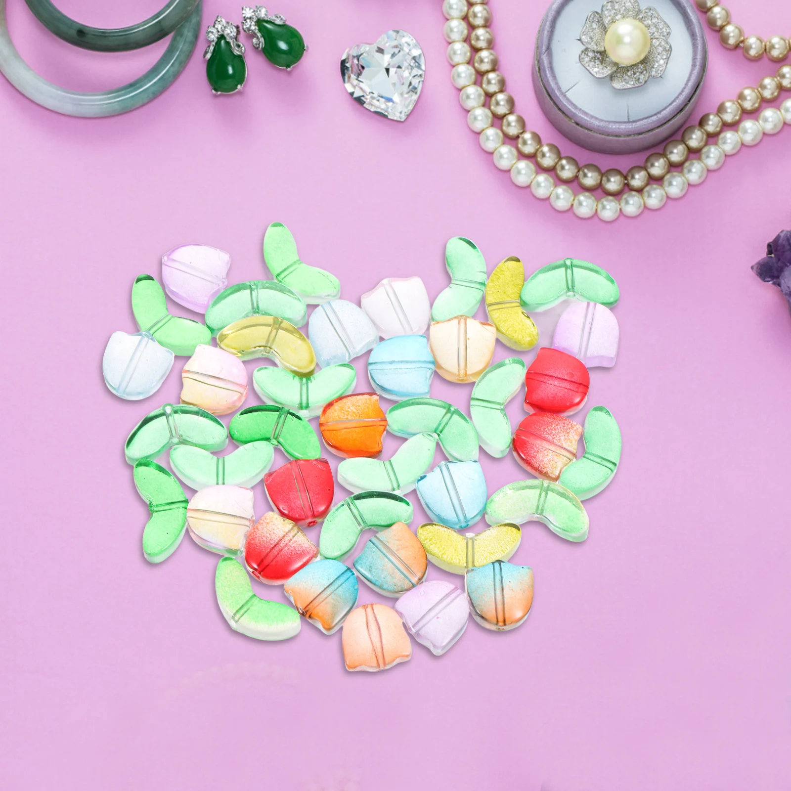

Unique Gradient Flower Beads Natural Petals Acrylic Beads For Jewelry Crafts Bracelet Making Supplies And Earring Kits