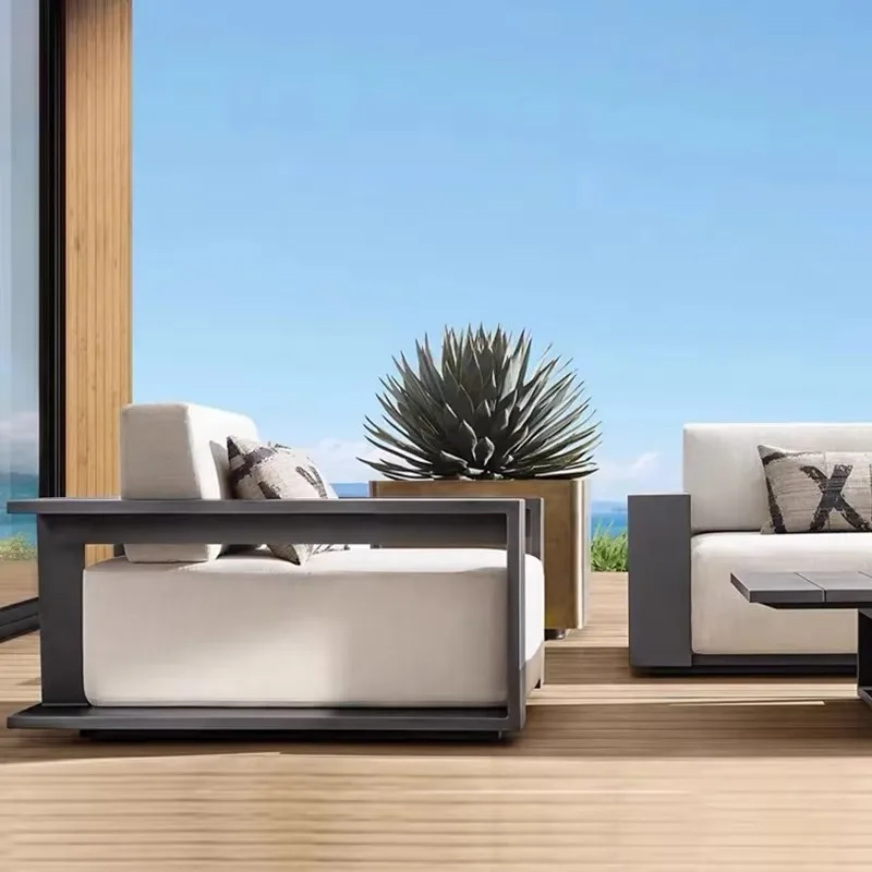 Outdoor Modern Set Waterproof Garden Lounge Sofa Teak Outdoor Sofa Furniture
