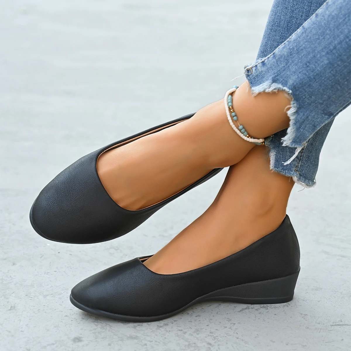 Primavera y otoño elegante cabeza redonda Sexy tacón medio zapatos casuales de moda más vendidos nuevos zapatos de mujer cómodos