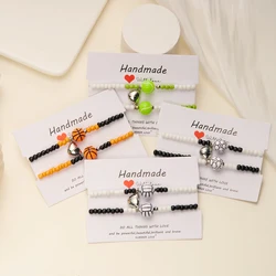 Rice Beads Couple Bracelet For Lovers Magnetic Attract Volleyball Tennis Basketball Football Braided Rope Friendship Jewelry