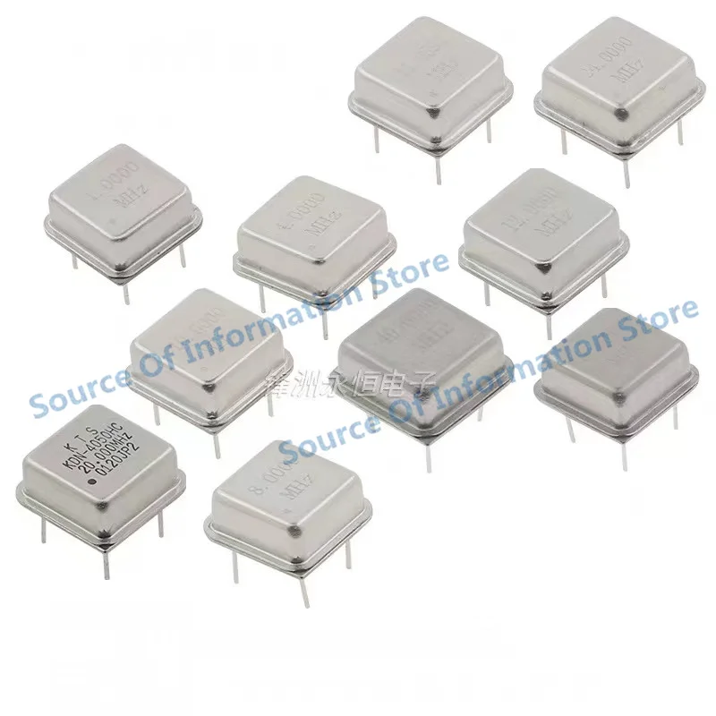 10Pcs, Crystal Oscillator DIP, 4Pin Size, 13.2*13.2*5.5mm, 1.000MHz, 4MHz, 6m, 8m, 10m, 11.0592M, 12MHz, 20m, 40MHz