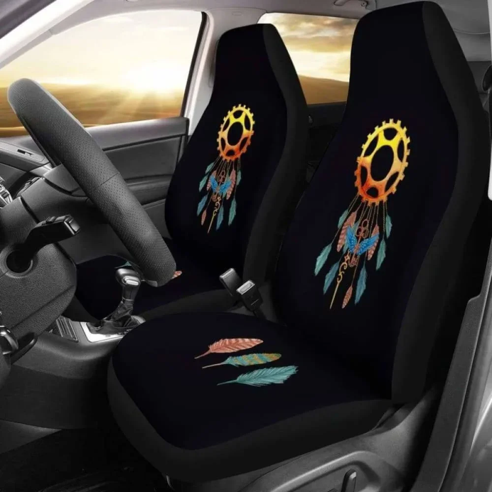 Steampunk Dreamcatcher Car Seat Covers Pack of 2 Universal Front Seat Protective Cover