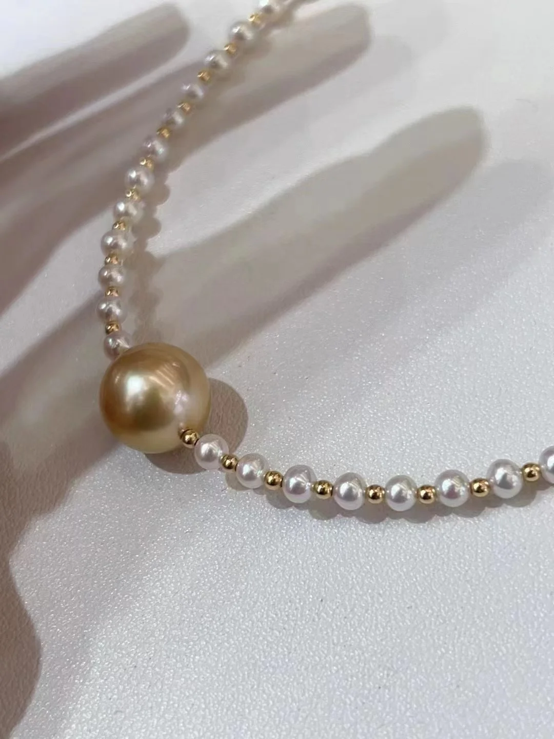Pure 18K Gold Natural Seawater Pearl Pendant Necklace Elegant Women's Gift Pure AU750 Banquet Wedding DC1059