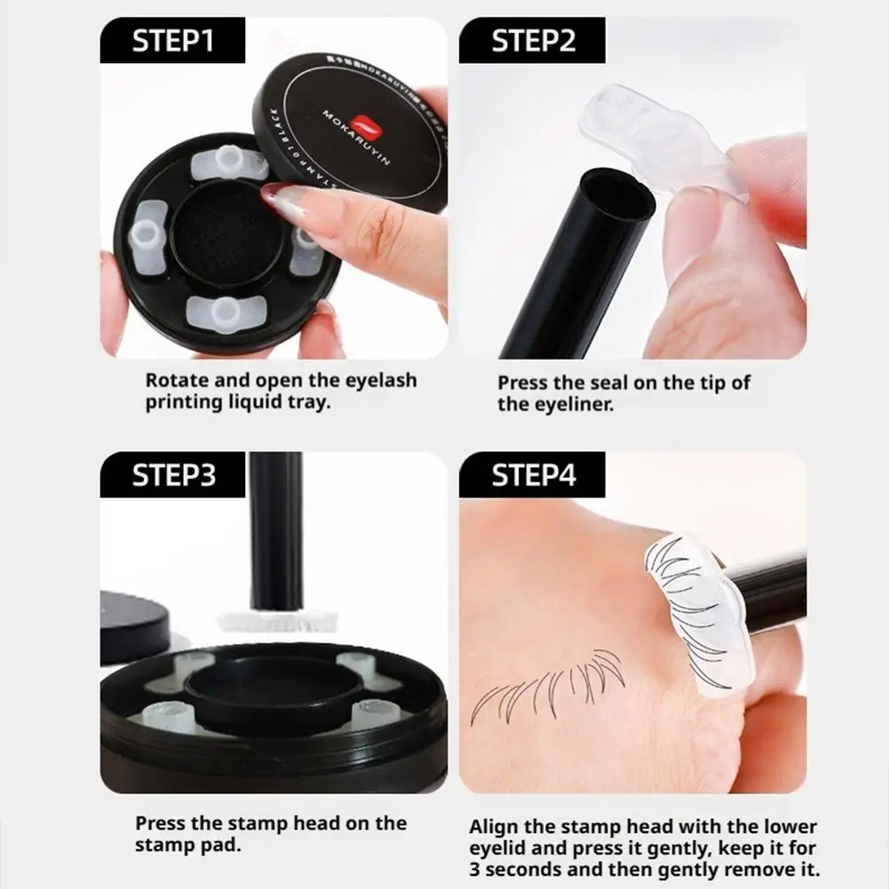 Selo de cílios inferiores delineador impermeável sweatproof 2-em-1 aprendizagem fácil combinação pacote de perda de cor iniciante não t1p6