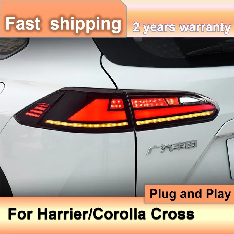 

Car Accessories for Toyota Corolla Cross Tail Lights 2022-2023 Harrier Tail Lights Rear DRL Fog Brake Dynamic Turn Signal