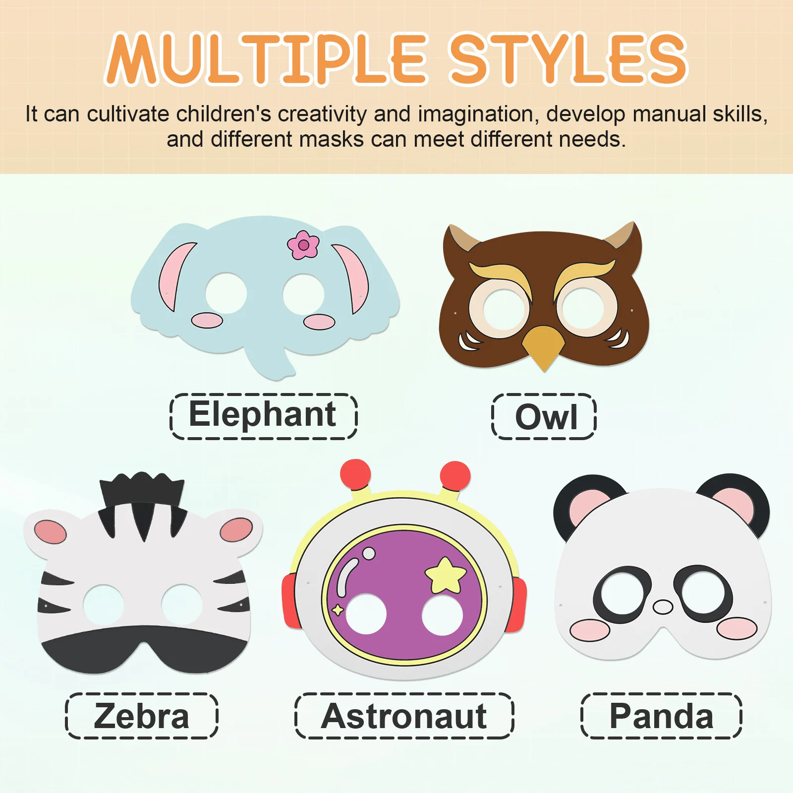 10Pcs Paper Masks Blank DIY Paintable Masquerade Masks Party Craft Cosplay Mask Base for Kids Adults DIY Masquerade Mask