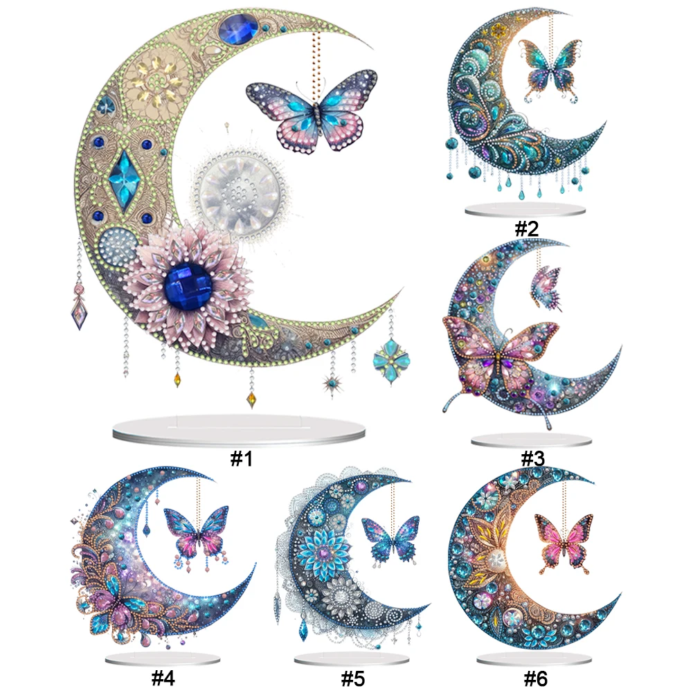 

Acrylic 2D Flat DIY Diamond Painting Desktop Ornaments Kit 5D Diamond Art Tabletop Decorations for Home Office Desktop Decor