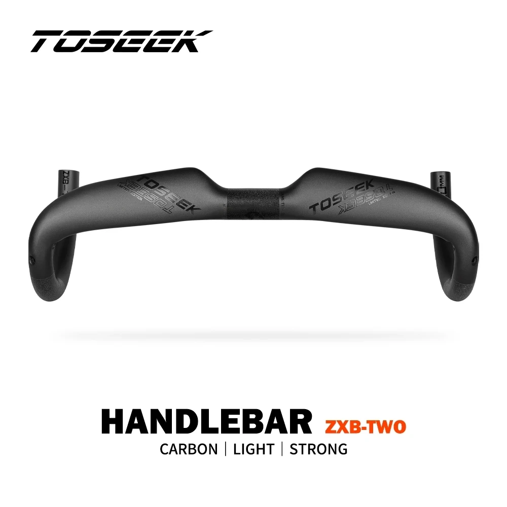 

TOSEEK ZXB-TWO Bike Road Handlebar 400/420/440mm Carbon Fiber Road Bent Bar Internal Routing Matt Black Grey Silver