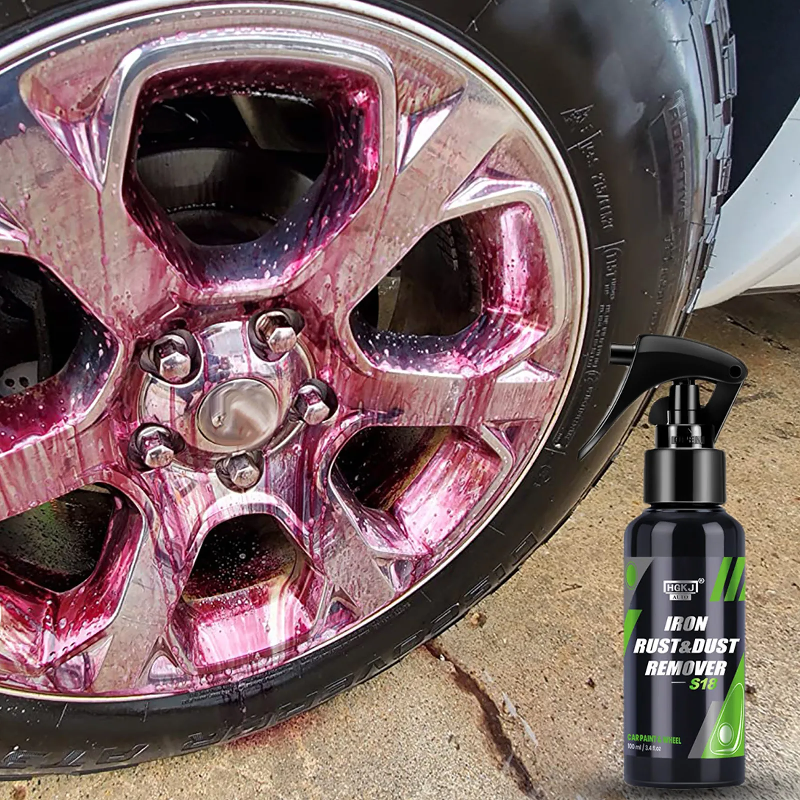 50ML Iron Remover Car Detailing Fallout Rust Remover Spray Decontamination Iron Out Fallout Rust Remover Spray for Brake Rim