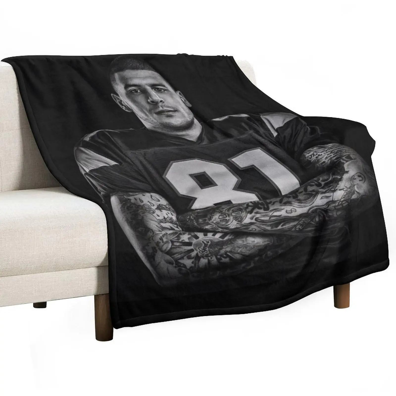 Aaron Hernandez Throw Blanket Vintage For Baby Summer Soft Fashion Sofas Cute Blankets