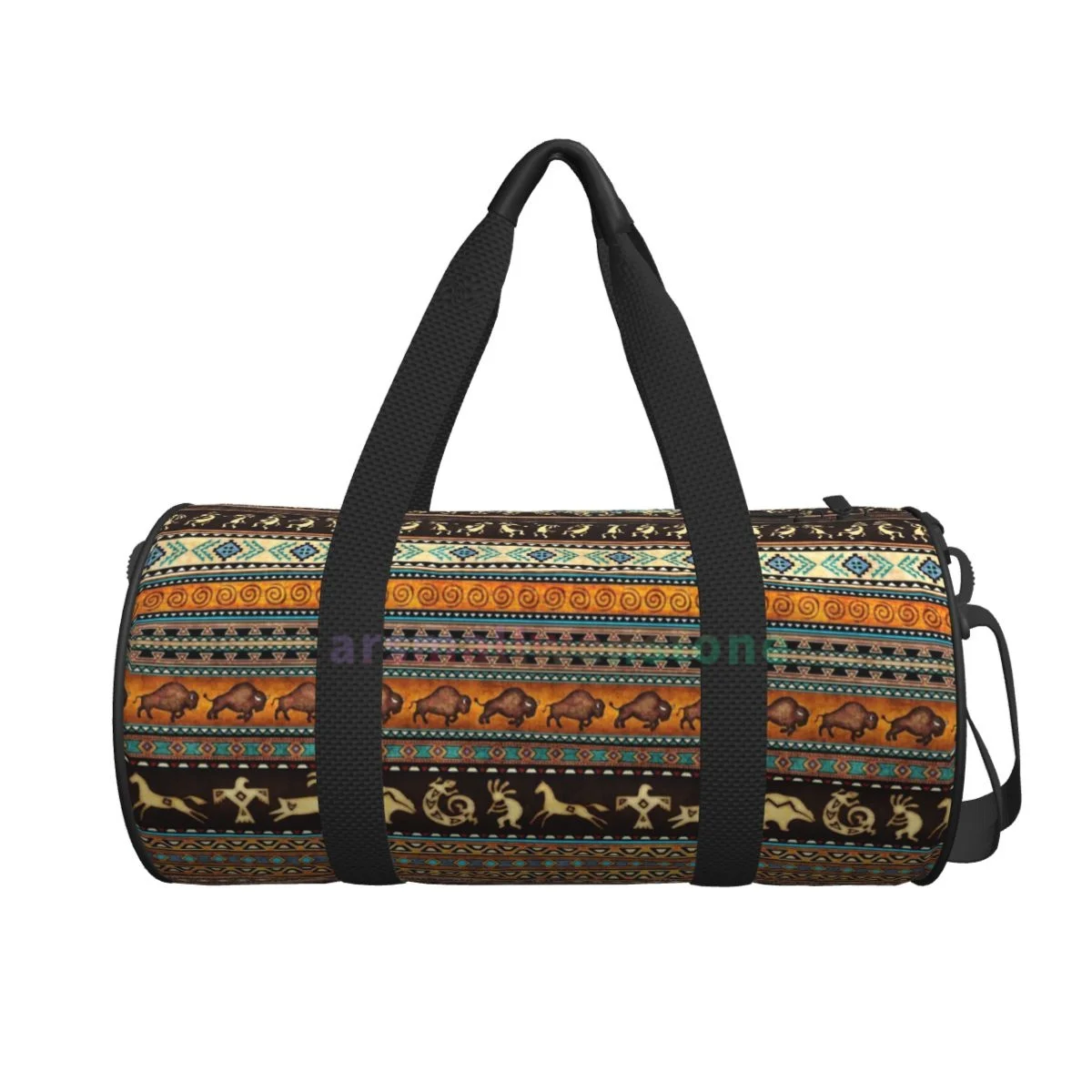 Vintage Boho Ethnic Pattern Yoga Bag Workout Durable Backpack Handbags Round Outdoor Fitness Bags Travel Duffle Bag