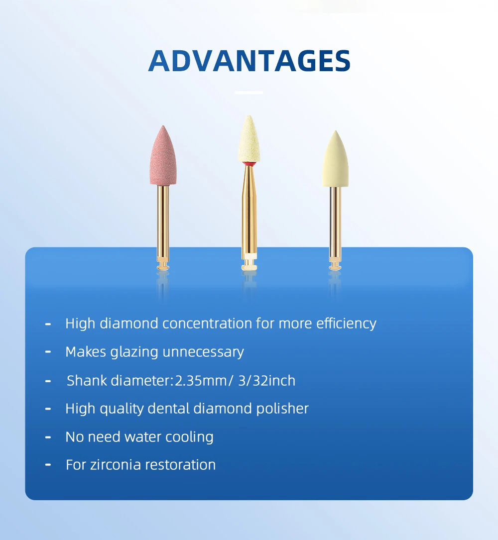 AZDENT Dental RA Keramik-Diamant-Gummi-Polierscheibe Zirkonoxid-Restaurations-Schleif- und Polierset Zahnmedizinisches Werkzeug – Detail 3