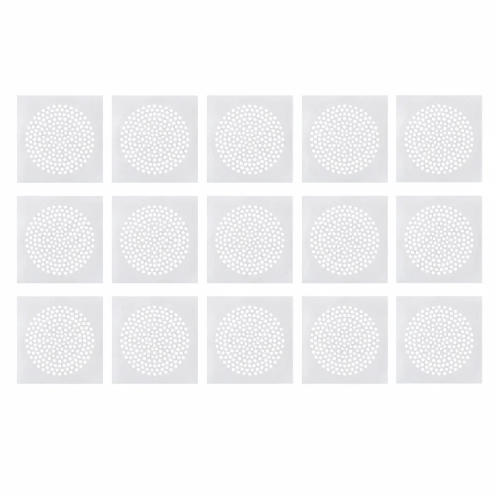 15 PCS Disposable Hair Catcher 5.91*5.91 Inch Nonwoven Fabric Drain Stopper Anti Blocking Stick On Shower Drain Catcher