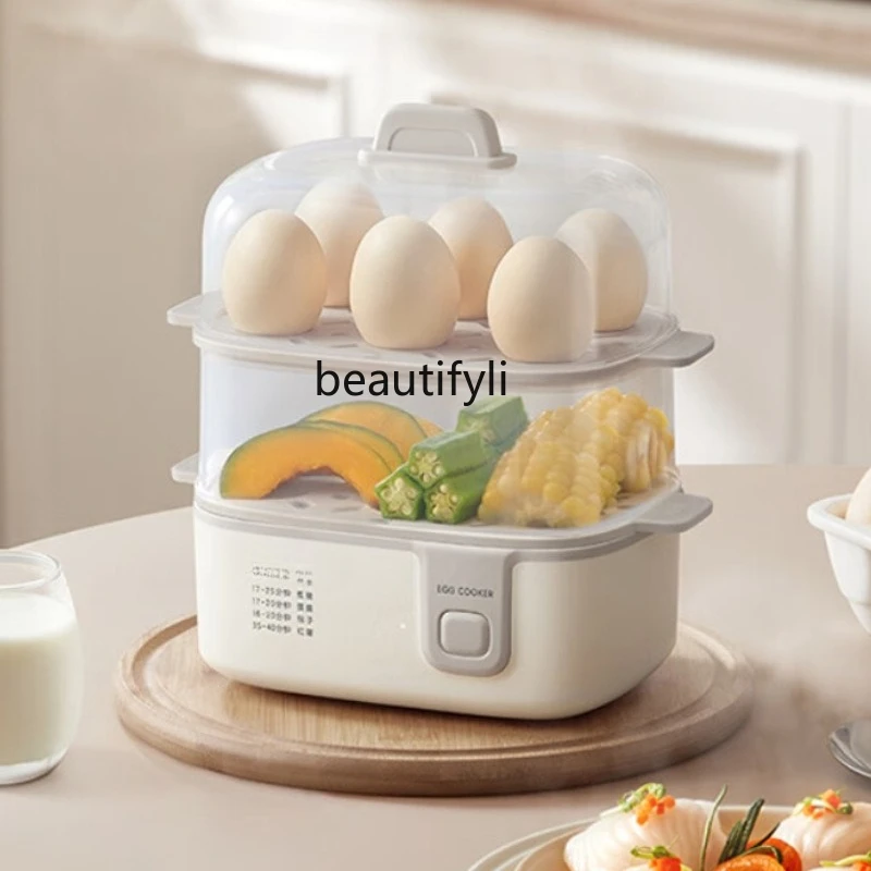 

Egg Cooker, Egg Steamer, Double Layer Household Multifunctional Breakfast Egg Custard Mini
