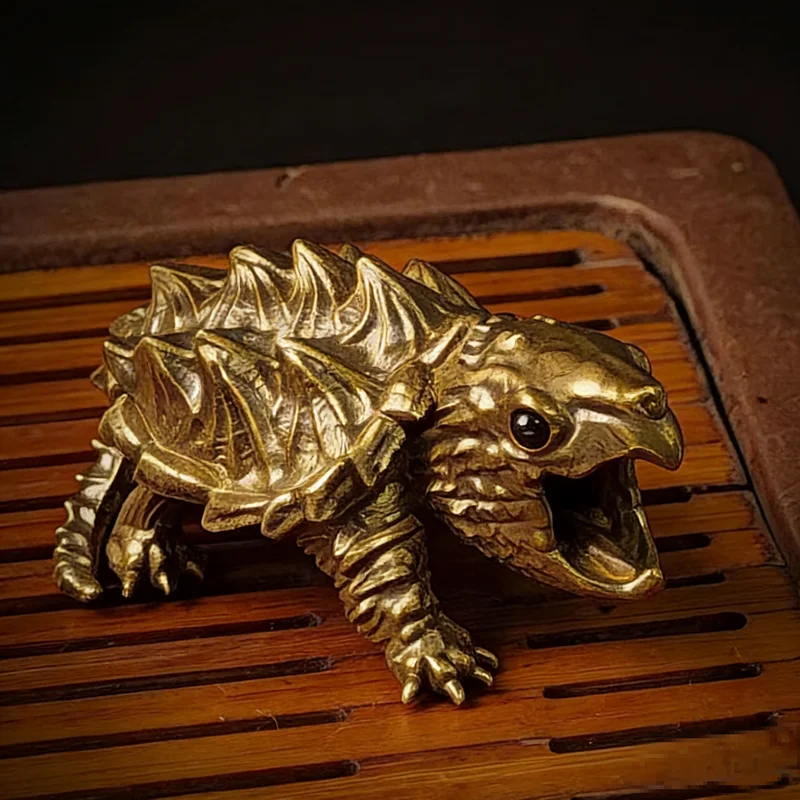 Creative Brass Alligator Snapping Turtle Bottle Opener, Mini Desktop Ornament, Cupronickel Craft Home Decor