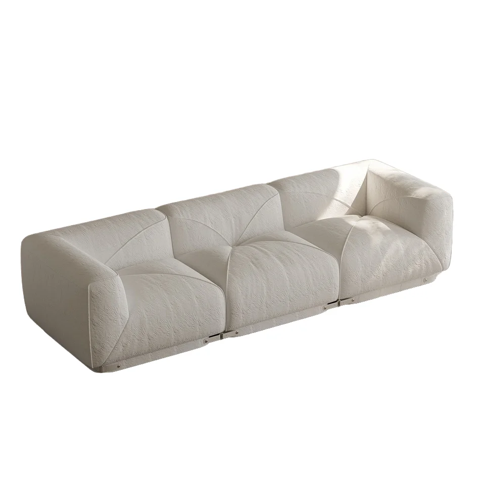 

#French Retro Style Modern Minimalist Linen Module Fabric Sugar Cube Sofa Set Home Or Small