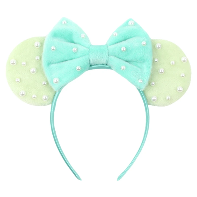 New Cute Disney Mouse Ears Headband Women 5‘’ Velvet Bow Hairband For Girls Festival Party Cosplay DIY Hair Accessories Gift