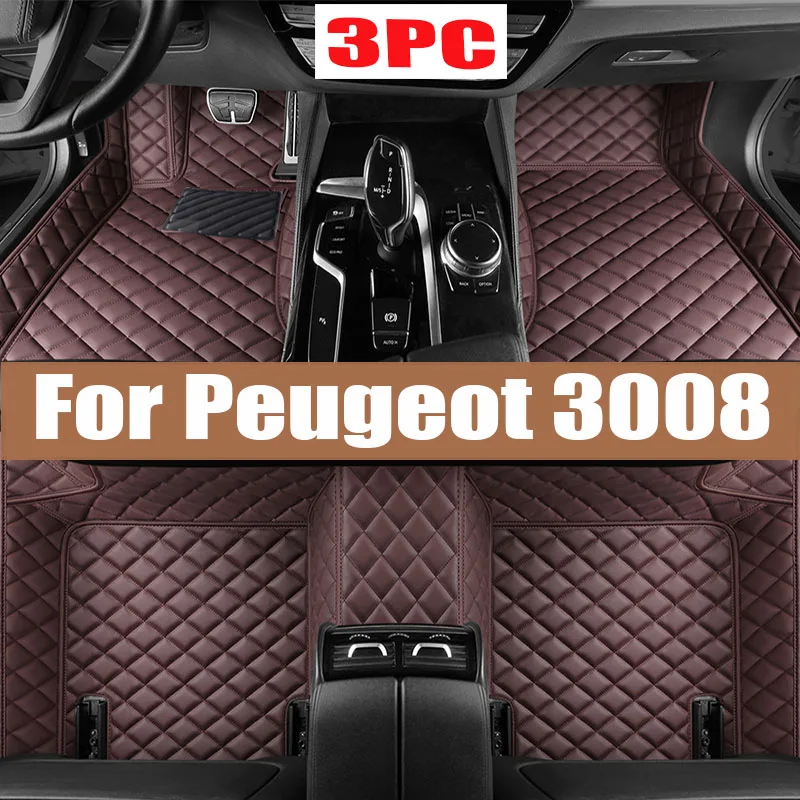 

Car Mats For Peugeot 3008 P84 2017~2023 Leather Floor Mat Carpets Protective Pad Rugs Interior Parts Car Accessories 2018 2019