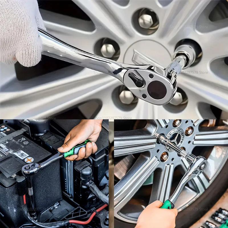 المقبس كم وجع مجموعة أدوات إصلاح السيارات أدوات يدوية مفتاح ربط اسئلة وجع عدة 1/4 3/8 محرك السيارات المفك