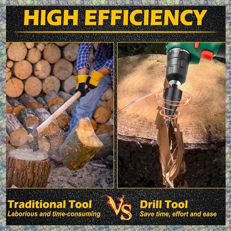 

WON Firewood Log Splitter Drill Bit Removable Firewood Splitter Drill Bits Firewood Splitting Drill Bit