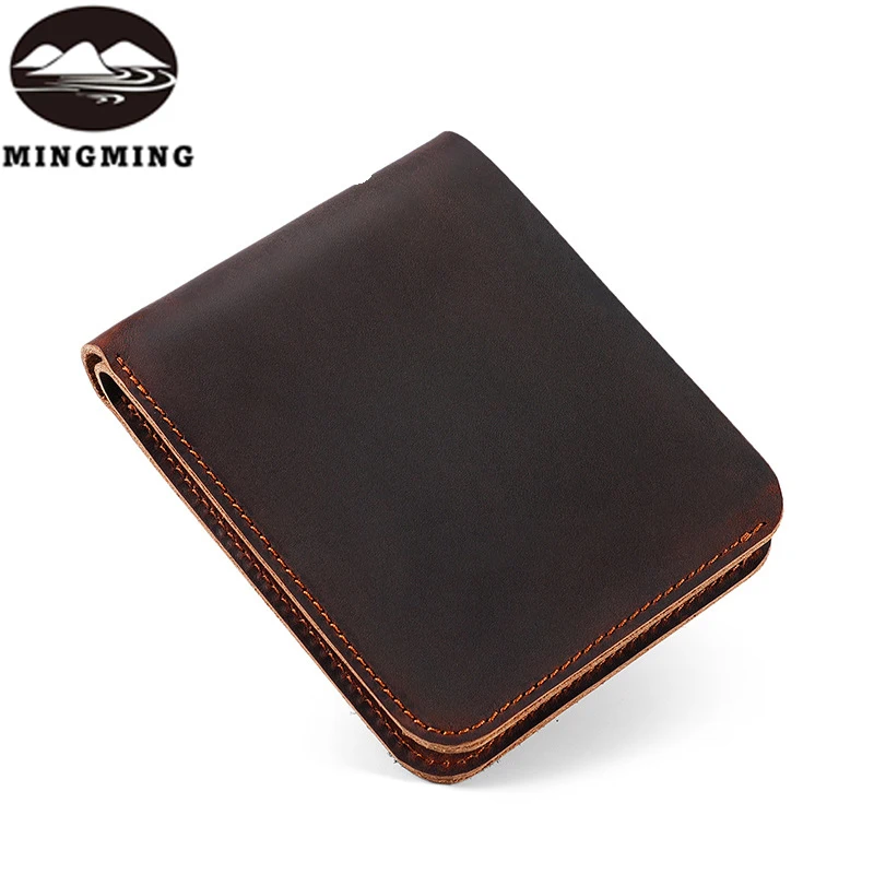 Genuine Leather Wallet for Men Large Capacity Convenient Bank Card Holder Daily Travel Small Purse Dropshipping Wholesale