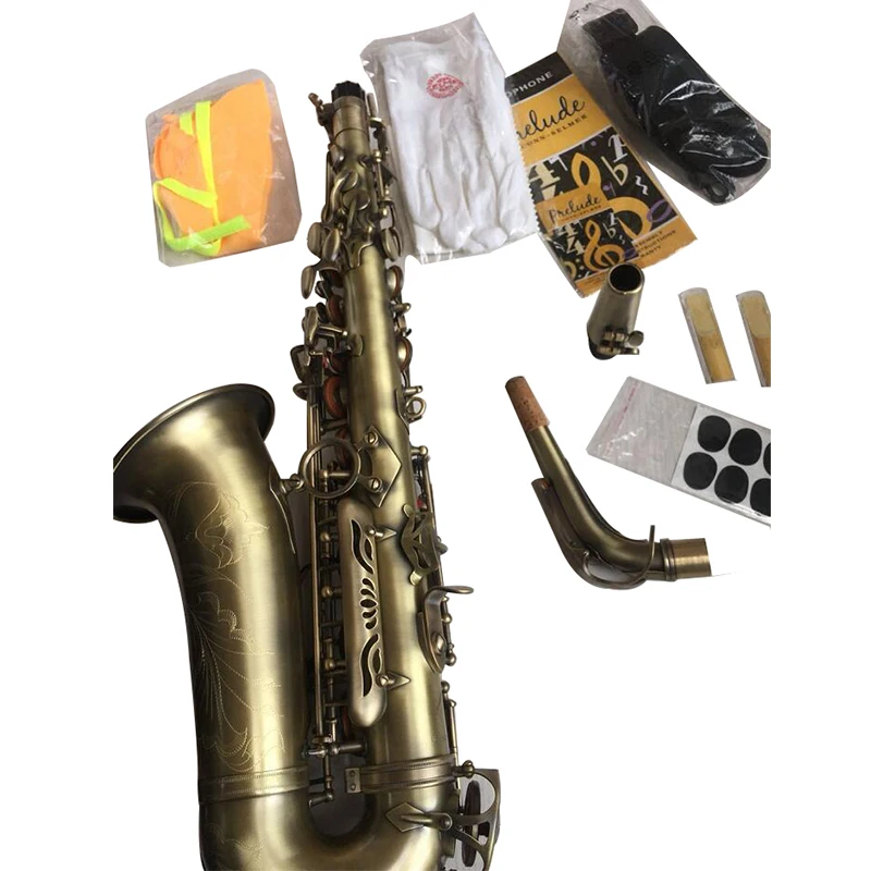 Super Action R54 Saxophone Antique copper Alto Full flower Eb Tune Model E Flat Sax with Reeds Case Mouthpiece Professional