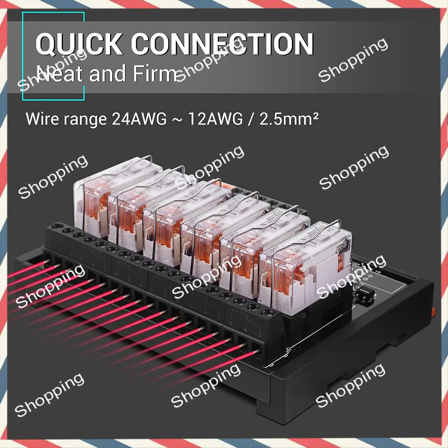 Module de relais M20K DC 24V, Module de commutation SPDT à 6 canaux avec optocoupleur isolé, Module de relais de puissance enfichable à montage sur Rail DIN
