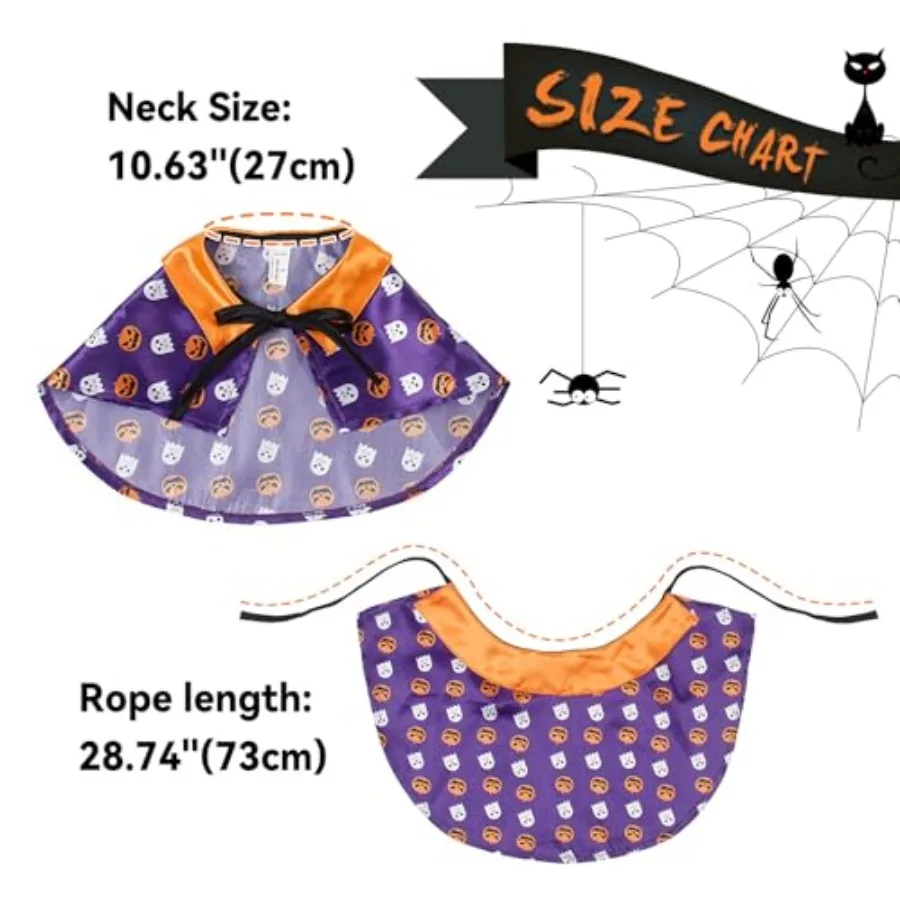 Costumi di Halloween per gatti di zucca Divertenti costumi di zucca per cuccioli di mantello cosplay con corda